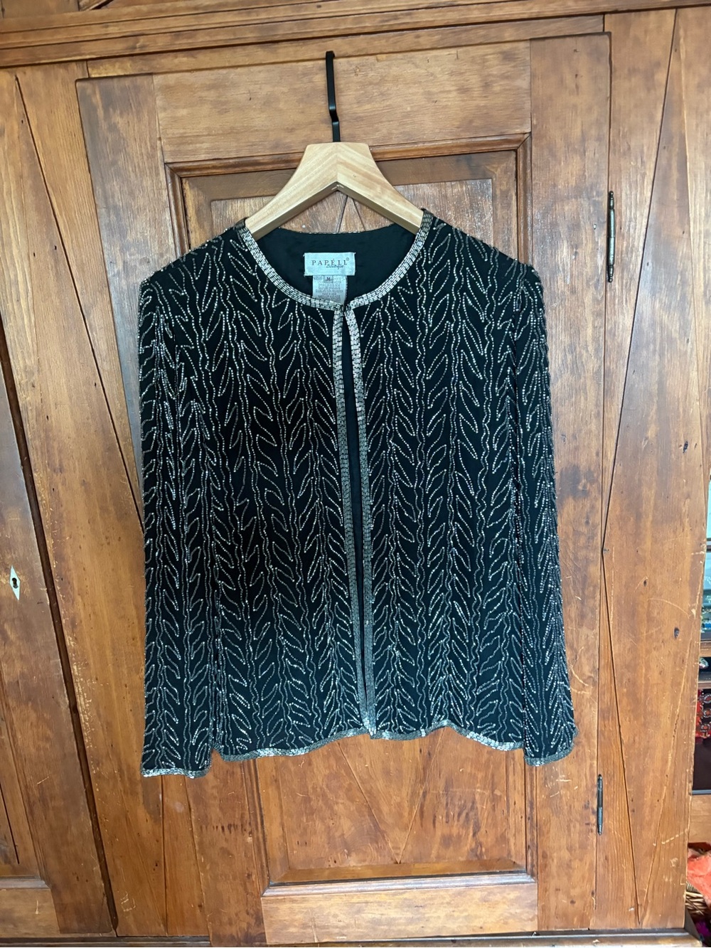 Papell Boutique by Adrienne Papell Silk Beaded Evening Jacket Size M - Picture 6 of 6